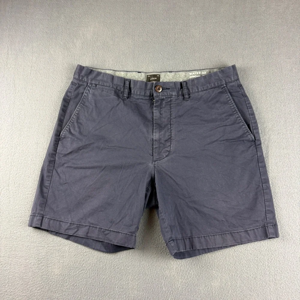 J Crew Shorts Men's 33 Navy Blue Chino Stretch Casual 7